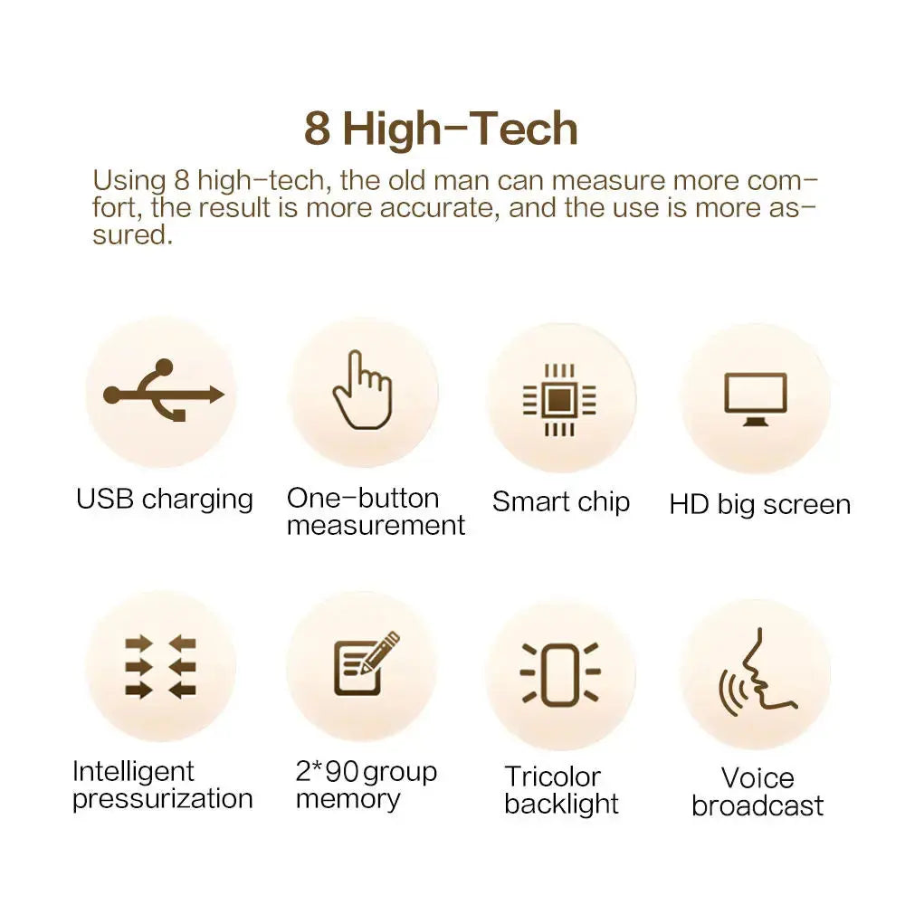 High Accurate Blood Pressure Monitor Digital Sphygmomanometer Bp Monitors Electronic Tonometer Arm Cuff Talking BPM Tensiometer Nova Trendz