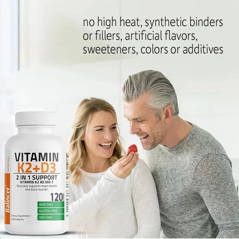 Vitamin D3 K2 2-in-1 Support, Dietary Supplement, Natural Support for Heart and Bone Health, Highly Absorbed, 120 Capsules Nova Trendz