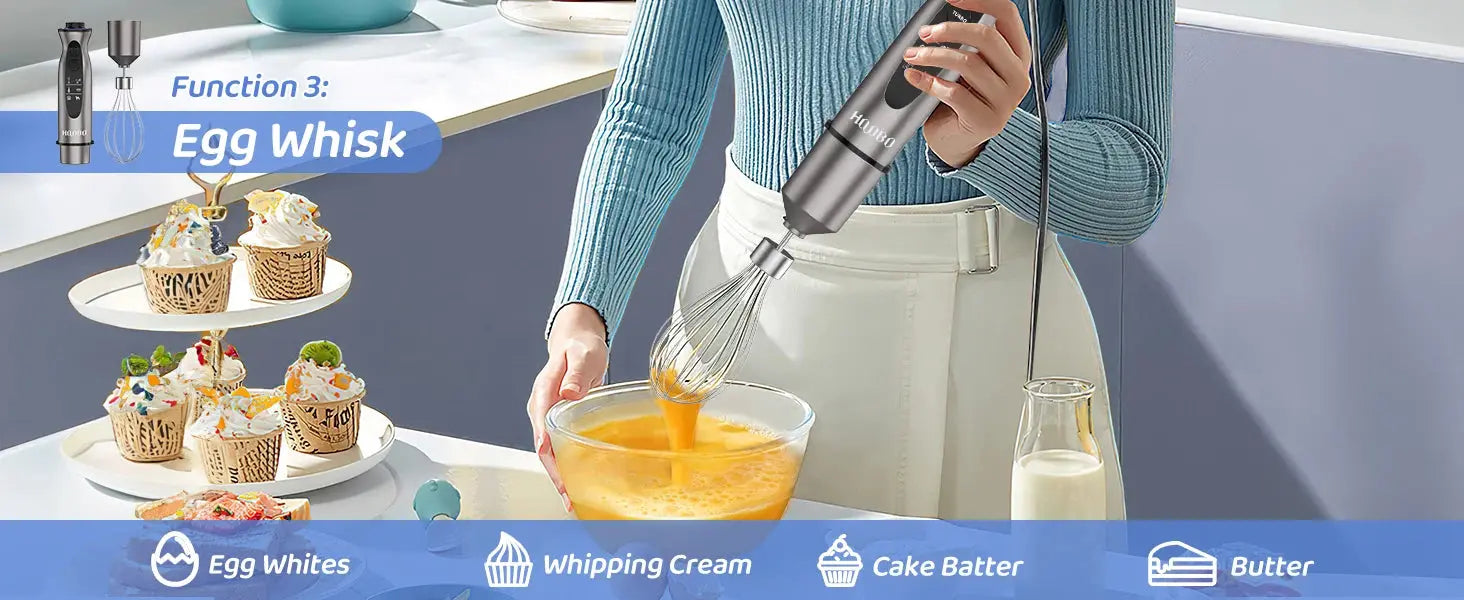 1000 Watt Powerful Handheld Immersion Blender, Vegetable Meat Immersion Egg Beater For Smoothies, Sauces, Baby Food Soups Nova Trendz