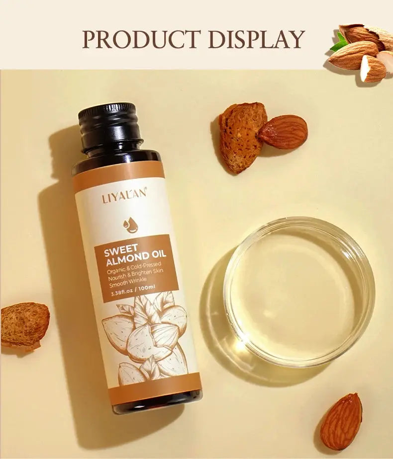 100ml Sweet Almond Oil Body Care Massage Nourish Moisturize Dry Skin Smooth Wrinkle Strengthen Hair Pure Natural Skin Care - Nova Trendz