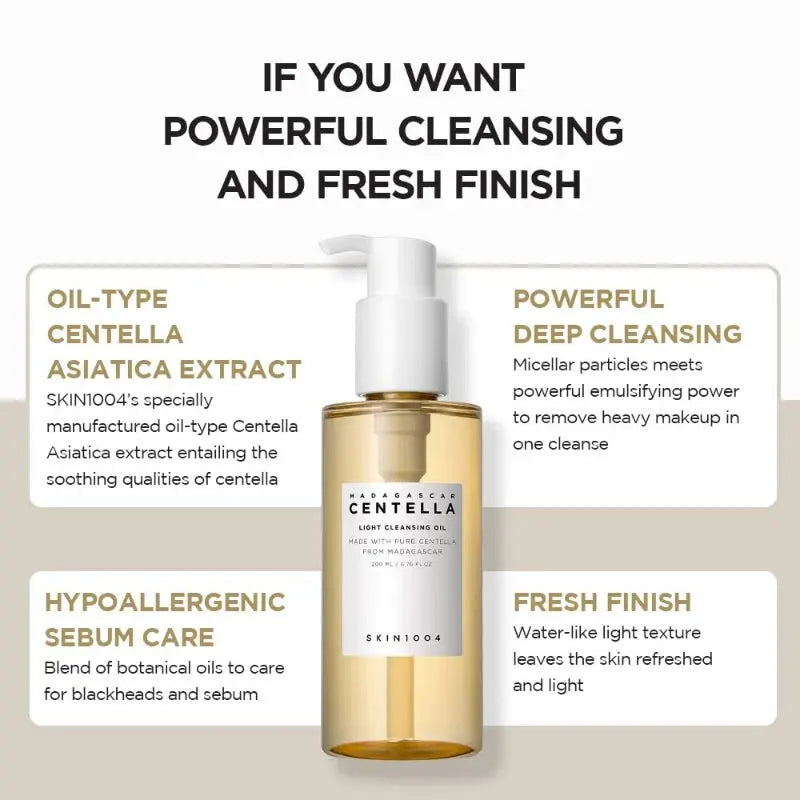 Korean Centella Cleansing Oil Facial Makeup Remover Moisturizing Face Cleansing Oil Shrink Pores Removal Oil Skincare Products Nova Trendz