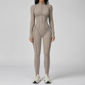 Yoga Bodysuit Long Sleeved Women's Tracksuits Gym Zipper Jumpsuits Sports Workout High-intensity Fitness One-piece Tights Suit Nova Trendz