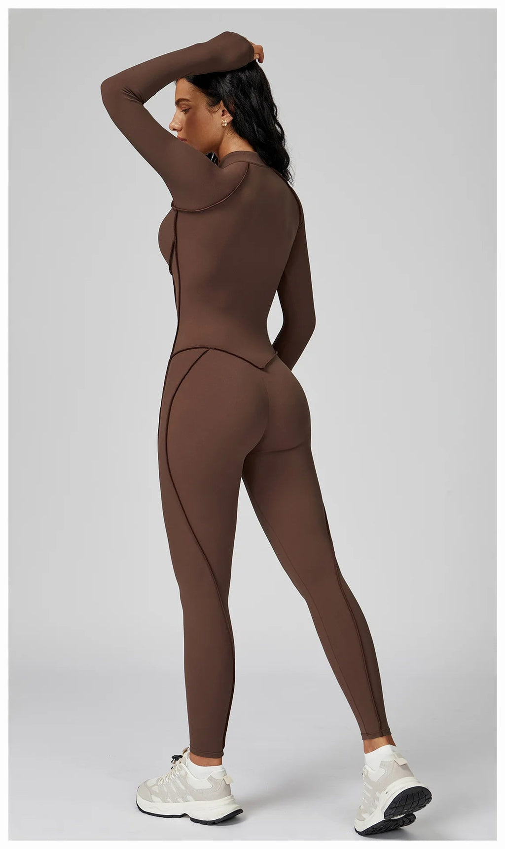 Yoga Bodysuit Long Sleeved Women's Tracksuits Gym Zipper Jumpsuits Sports Workout High-intensity Fitness One-piece Tights Suit Nova Trendz