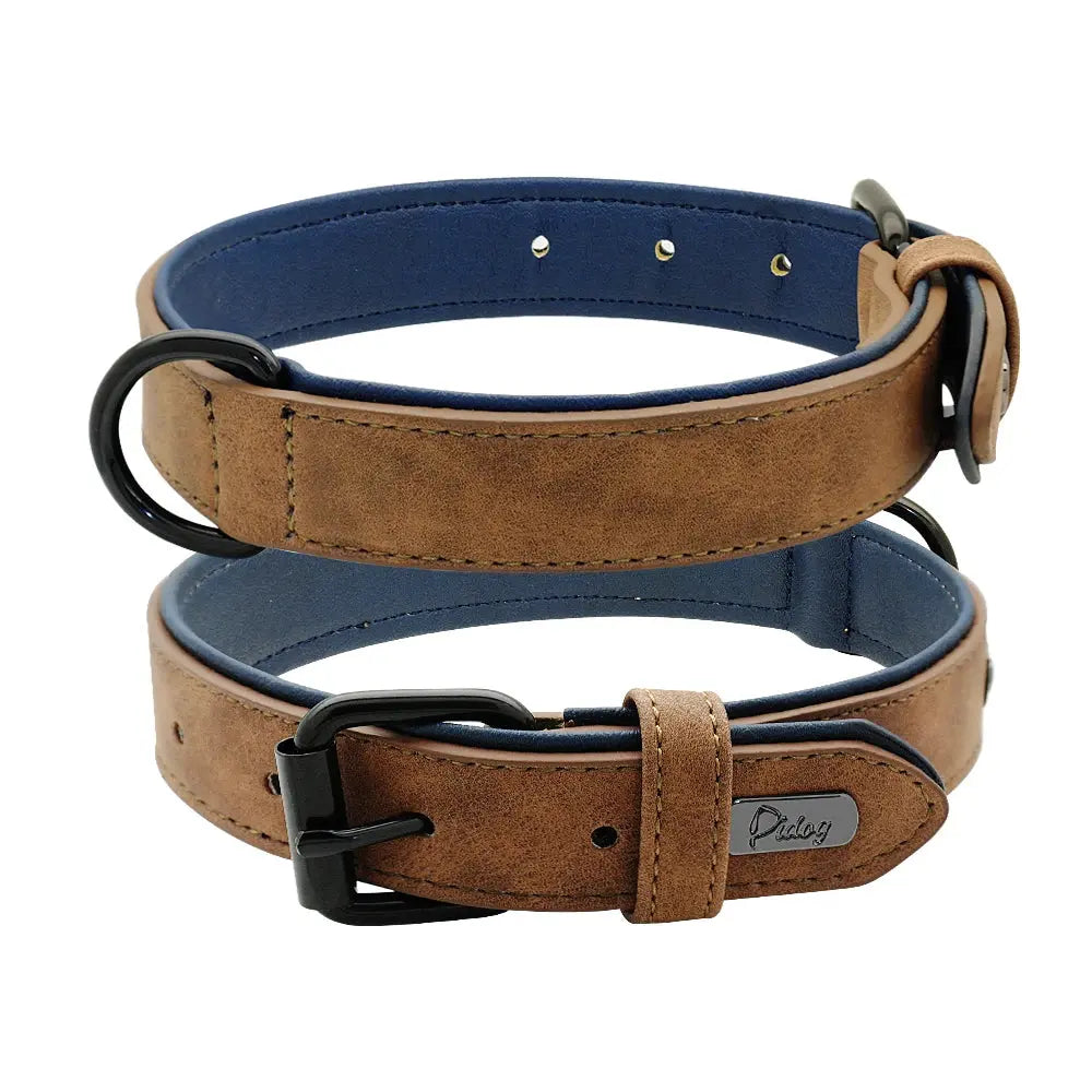 PU Leather Dog Collar Soft Padded Dog Collars Necklace Adjustable Pet Necklace For Small Medium Large Dogs Pitbull Labrador Pug Nova Trendz