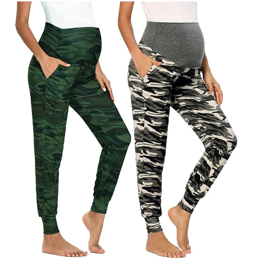 Maternity Clothes Women Camouflage Pants Stretchy Comfortable Lounge Pants High Waist Slim Maternity Leggings Premama Clothing