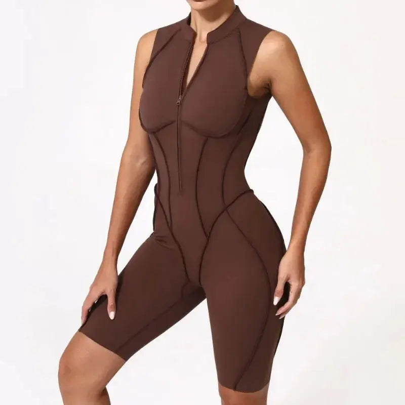 New Seamless Yoga Jumpsuits Sports Fitness Hip-lifting Backless Skinny Zipper One-Piece Workout Clothing Gym Bodysuit for Women - Nova Trendz