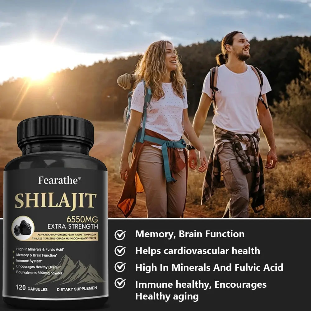 6550MG Natural Shilajit Fulvic Acid Mineral Supplement for Immune Health, Metabolism, Brain Function and Overall Physical Health Nova Trendz