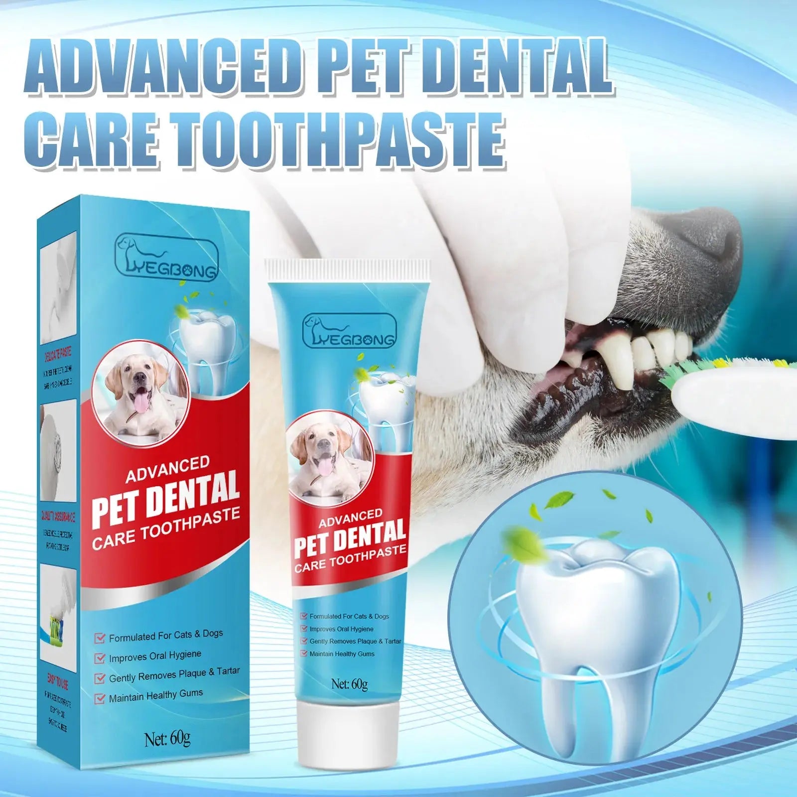 Pet Oral Care Toothpaste–Cleans Tartar&Plaque for Dogs,Freshens Breath&Deodorizes Mouth,Prevents Tartar,Edible for Cats&Dogs Nova Trendz
