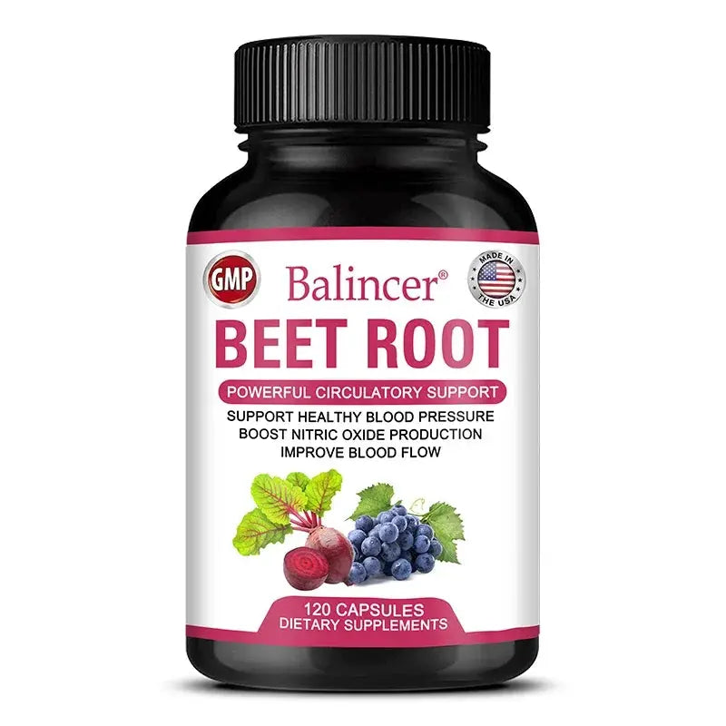 Organic Beet Root Powder Extract + Black Pepper, Vitamin and Mineral Supplement, Blood Circulation, Blood Pressure Health Nova Trendz