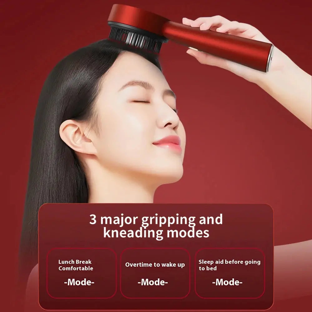 3 Modes Electric Vibration Massage Comb Red Light Therapy Hair Growth Massage Scalp Brush Oil Liquid Applicator Head Massager - Nova Trendz