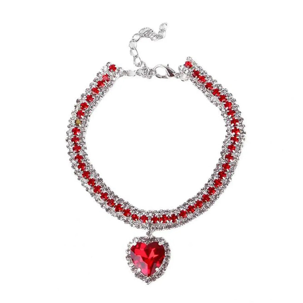 Dog Cat Rhinestone Diamante Collar Necklace Puppy Crystal Bling Pet Accessories For Puppy Kitten Crystal Pendant Diamond Collars Nova Trendz
