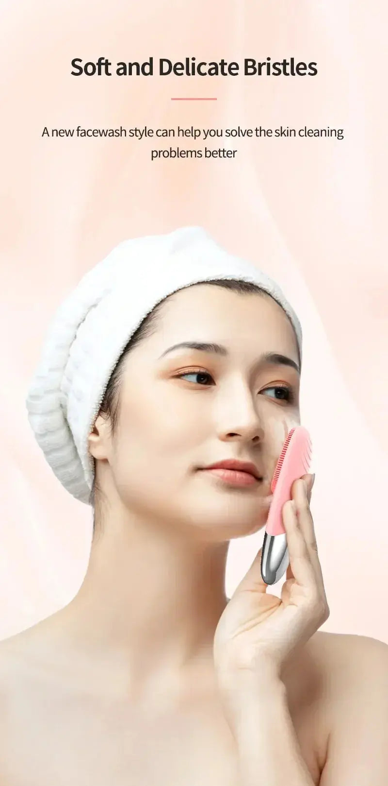 Electric Facial Cleansing Brush Silicone Sonic Face Cleaner Deep Pore Cleaning Skin Massage Intelligent Cleansing Brush Device - Nova Trendz