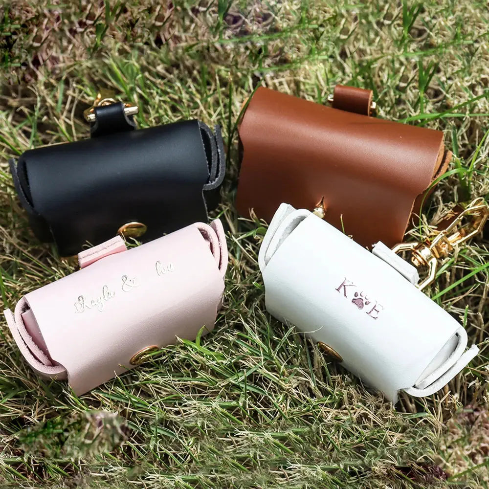 Personalized Initial Leather Ring Bearer Pouch for Dogs Custom Wedding Ring Box for Dog Collars Ring Holder Pet Wedding Gift Nova Trendz
