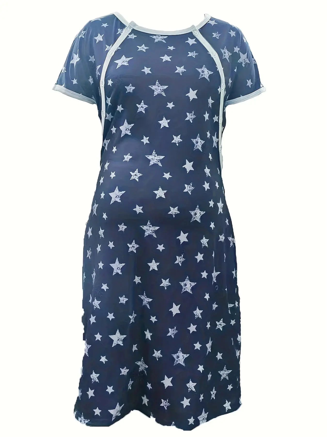 Maternity Sleepwear Women 3 in 1 Delivery/Labor/Nursing Nightgown Short Sleeve  Breastfeeding Sleep Dress Maternity Pajamas Nova Trendz