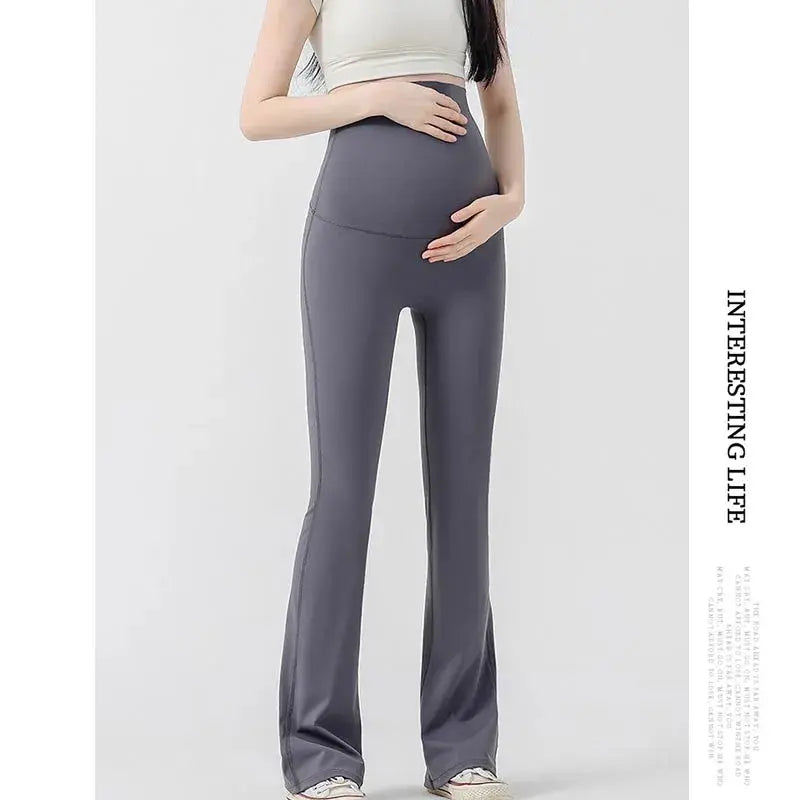 Maternity Leggings for Pregnant Women Yoga Flared High-waisted Trousers Pregnancy Clothes Maternity Yoga Flared Pants Nova Trendz