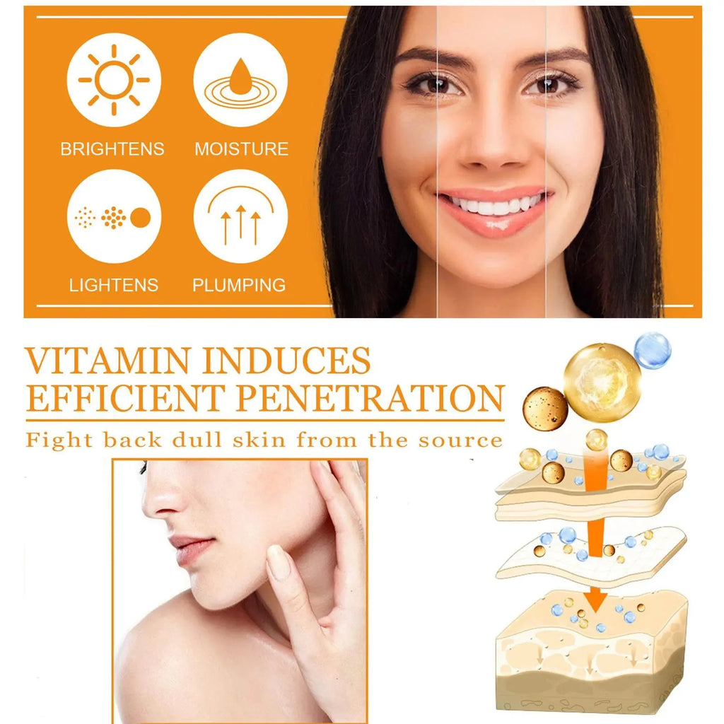 Skincare Products Vitamin C Facial Serum Brighten Skin Lighten Spots Hyaluronic Acid Face Essence Skin Care Products 30ml Nova Trendz