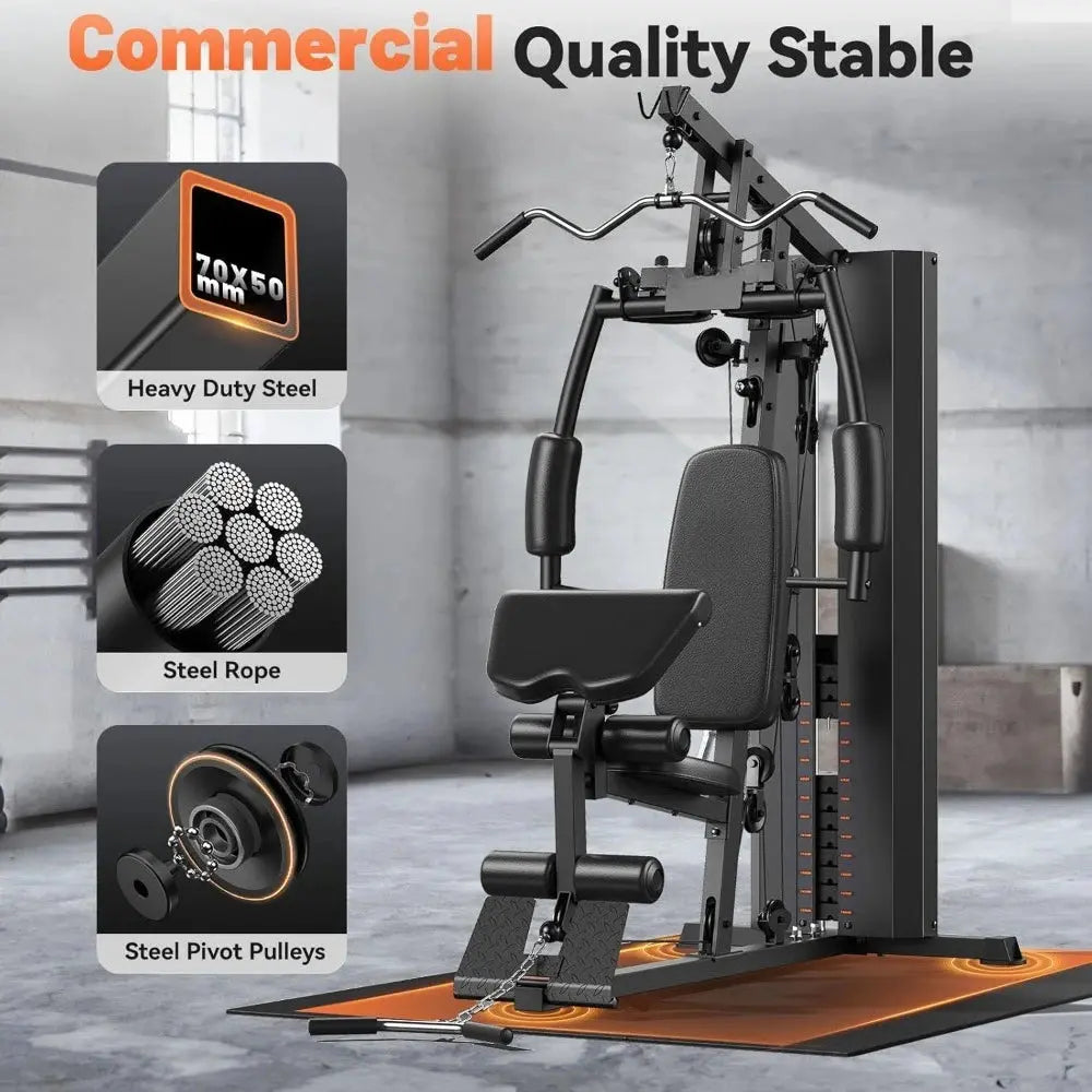 Home Gym,Workout Station with 154LBS Weight Stack, Exercise Equipment for Full Body Traning with Pulley System Nova Trendz