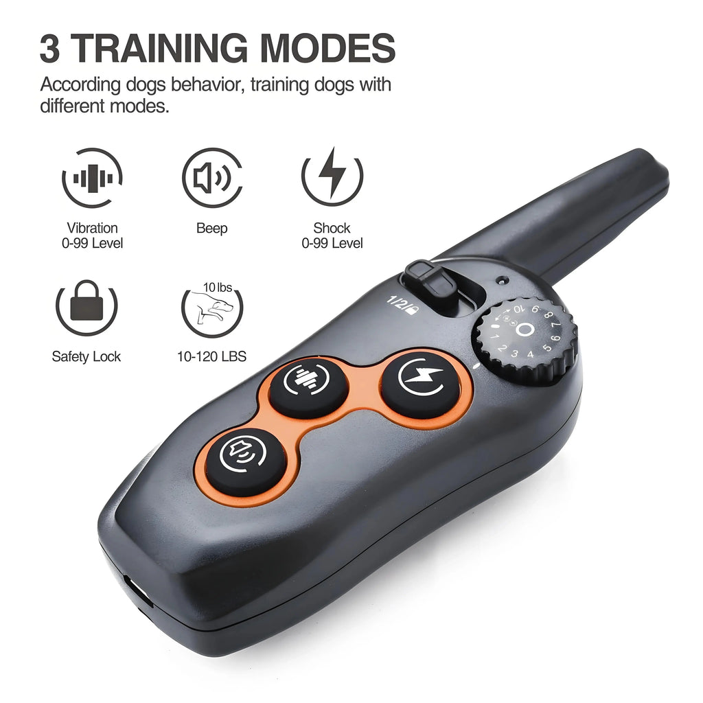Dog Training Collar/Auto-barking Stopper 2 in 1 Function 500m Remote Control Range Waterproof Pet Electric Collar For Most Dogs - Nova Trendz