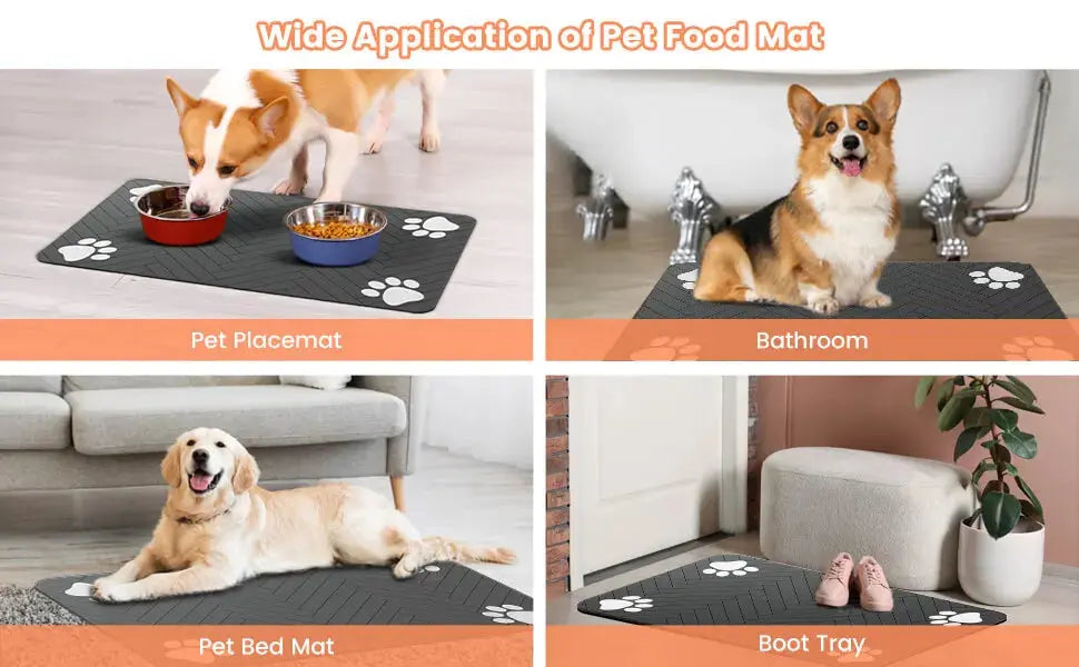 Pet Feeding Mat-Absorbent Pet Placemat for Food and Water Bowl, with Waterproof Rubber Backing, Quick Dry Water Mat for Dog Cat - Nova Trendz