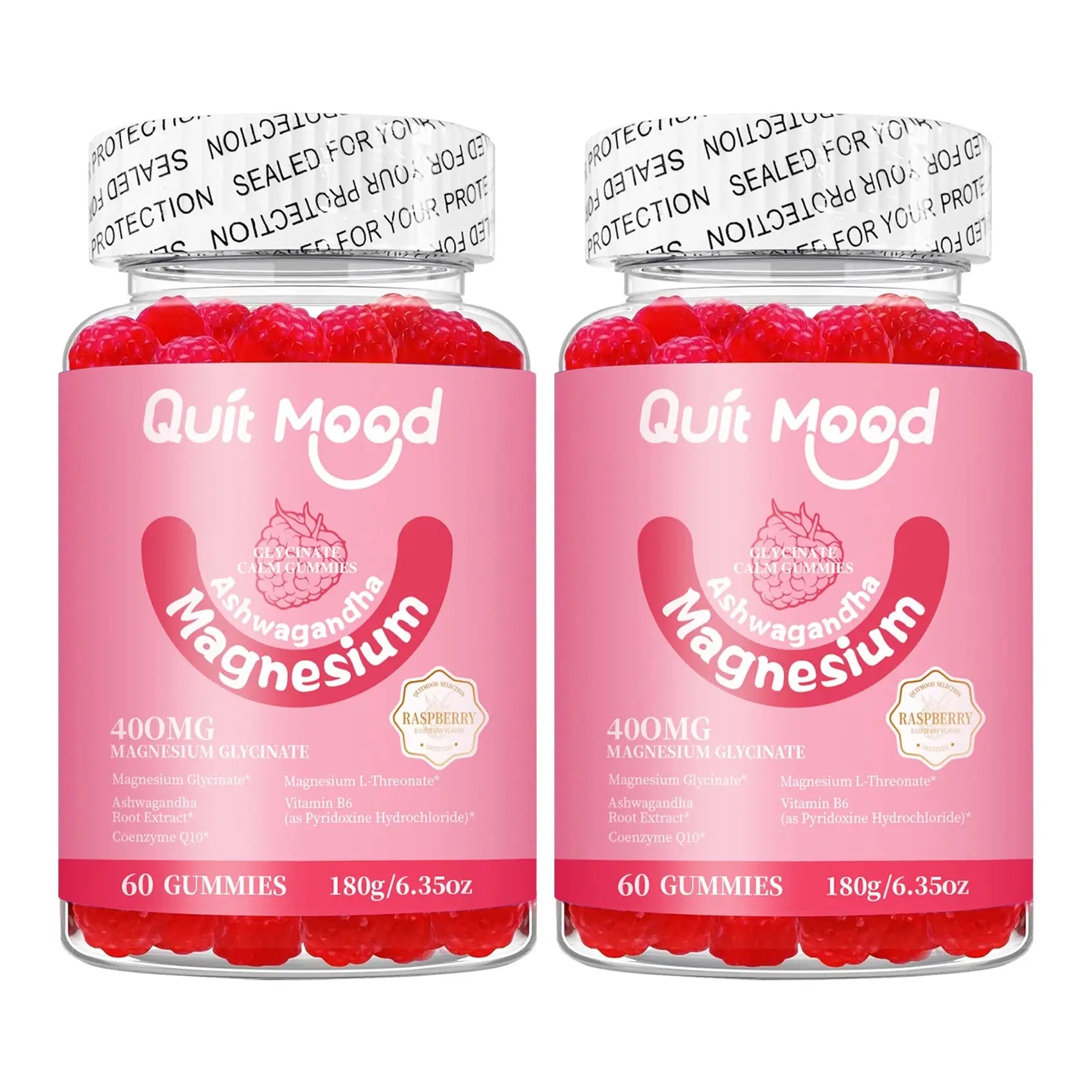 Quit mood Magnesium Glycinate 600mg Gummies - Ashwagandha & Calcium with B6 Stress & Bone Support Nova Trendz