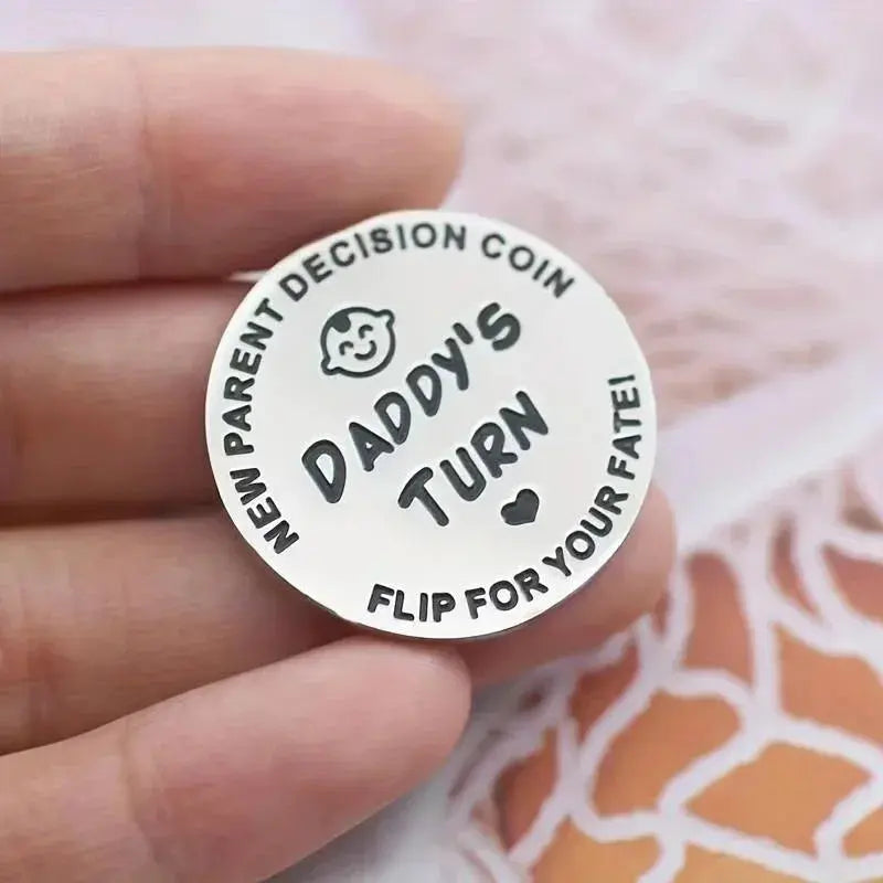 1pcs Funny Baby Gift New Parents Decision Coin Double Sided Pregnancy Gifts New Dad Mom Gifts for First Time to be Daddy Mummy Nova Trendz