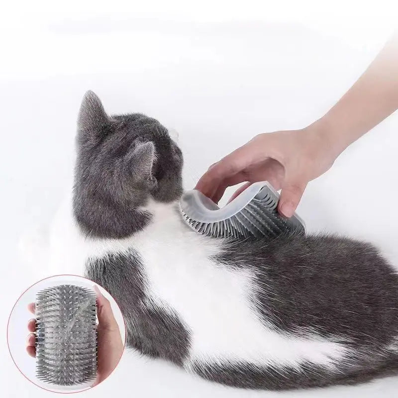 Cat Brush Comb Cat Toy with Catnip Cat Wall Brush Corner Cat Scratcher Massage Self Groomer Comb Pet Brush Corner cat scrubber - Nova Trendz