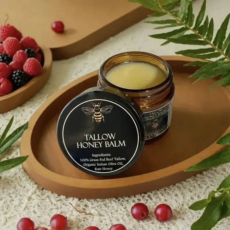 Organic Grass-Fed Beef Tallow Balm with Raw Honey - Moisturizing Cream for Soft, Smooth Skin - Handmade All-Natural Moisturizer Nova Trendz