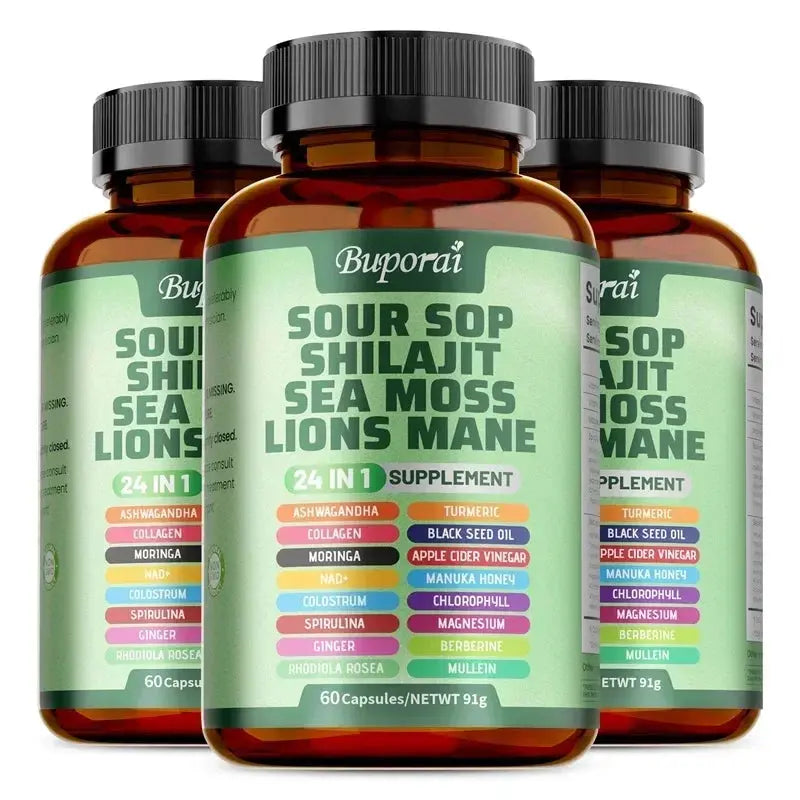 24-In-1 Soursop Supplement - Boosts Energy, Cell Support & Regeneration, Antioxidants, Improve Skin Health, Skin Vitality Nova Trendz