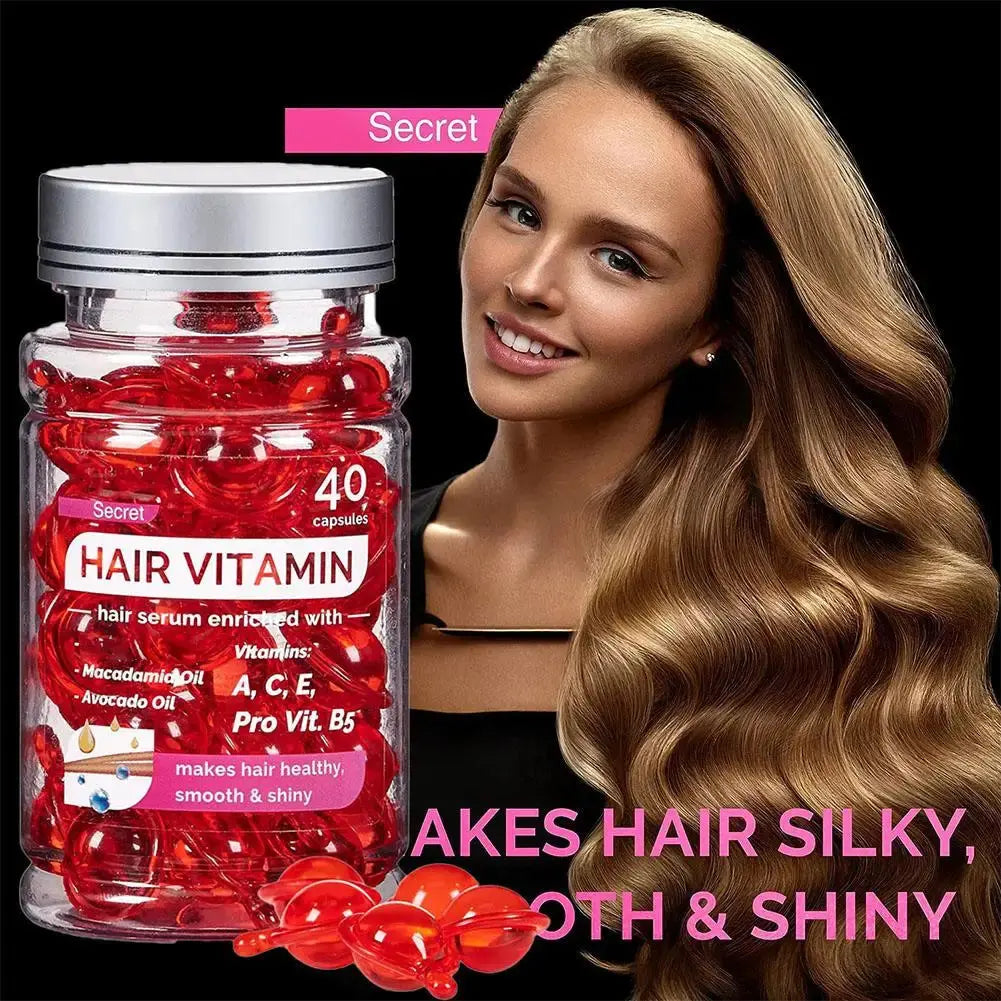 Smooth Silky Hair Vitamin Capsule Keratin Complex Oil Hair Care Repair Damaged Hair Serum Nourishing Moroccan Hair Oil Nova Trendz