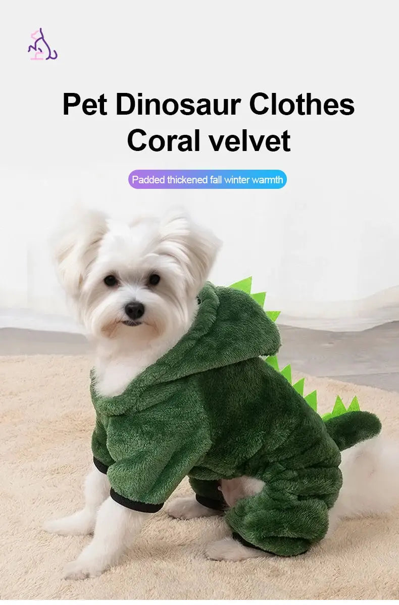 Pet Cat Dog Halloween Dog Clothes for Small Dogs Funny Dinosaur Cosplay Costume Winter Warm Cat Coat Fleece Hoodies Sweater Nova Trendz