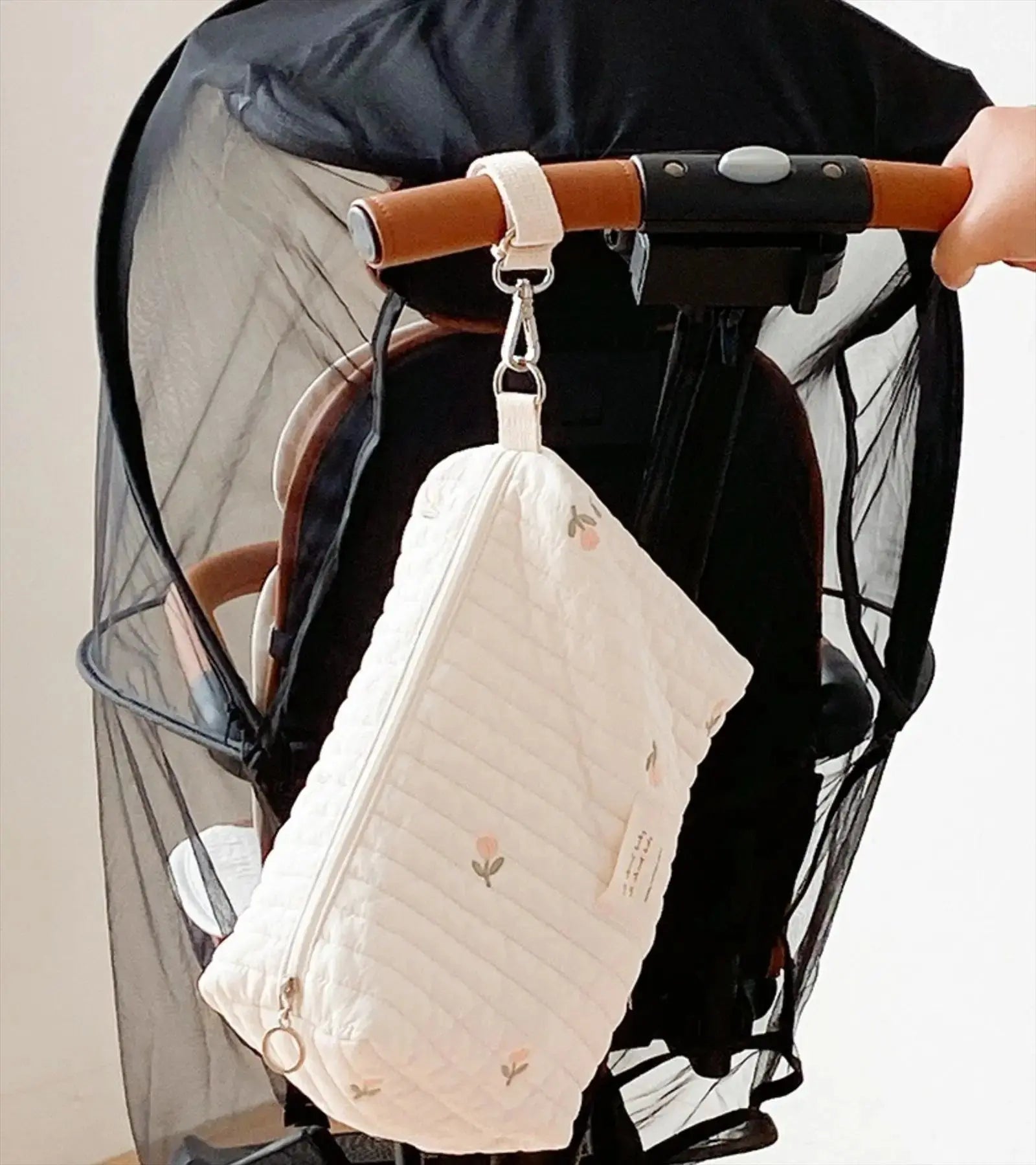Portable Stroller Nappy Bag Quilted Baby Diaper Caddy Organizer Embroidered Mommy Bags Babies Accessories Changing Bag Storage Nova Trendz