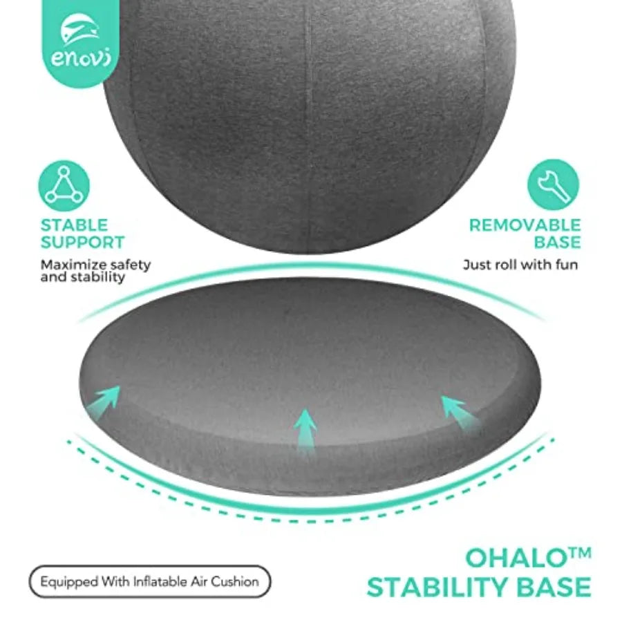 Enovi ProBalance Ball Chair Yoga Ball Chair Exercise Ball Chair with Slipcover and Base for Home Office Desk Birthing Pregnancy Nova Trendz