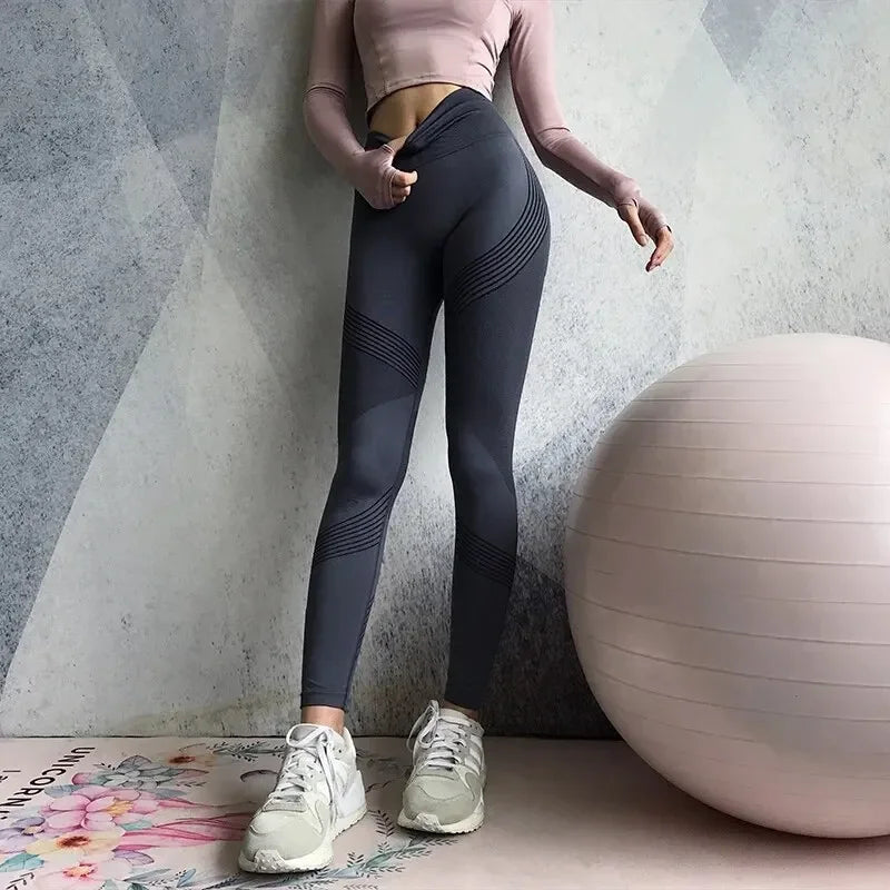 Fitness Pants Women Stretch Tight Peach Buttock Lifting Yoga Pants High Waist Belly Holding Quick Dry Running Sweat?pants Fitnes Nova Trendz