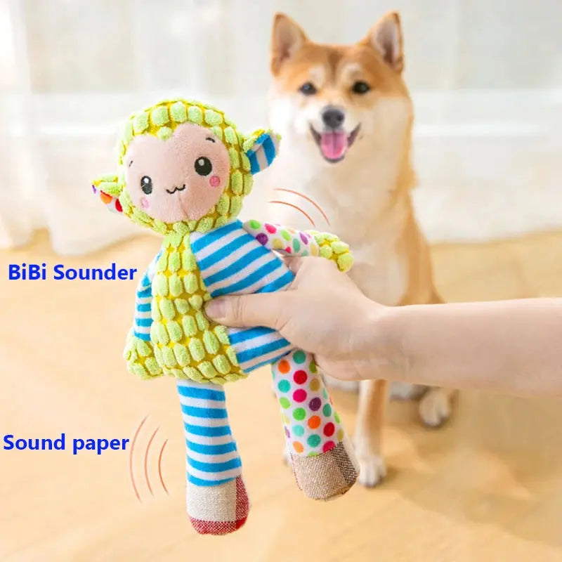 Pet Plush Toy Cat Dog Puzzle Toy Cute Animals Bite Resistant Interactive Squeaky Pet Dog Teeth Cleaning Chew Toy Pet Supplies - Nova Trendz