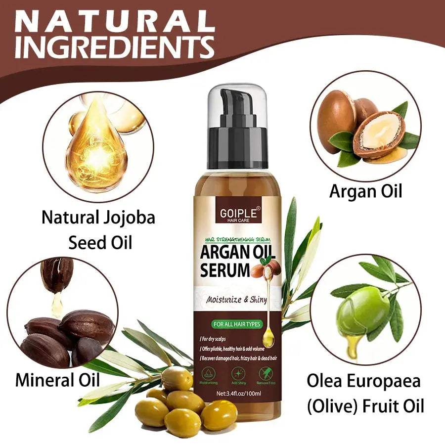 100ml Argan Oil Hair Serum Moisturizing Shiny Remove Frizz Conditioner Repair Damaged Hair and Restore Hairs Gloss Essential oil Nova Trendz
