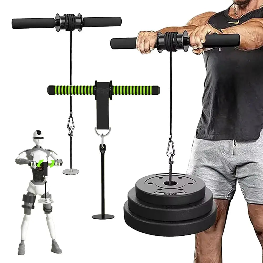 Forearm Roller Trainer Wrist Forearm Blaster Arm Muscle Strength Trainer Exerciser Fitness Equipment Home Gym Workout Accessory Nova Trendz
