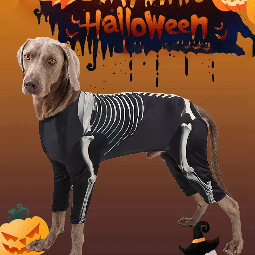Halloween Dog Costumes for Large and Extra Large Dogs Skeleton Costume Jumpsuit Coat Pet Halloween Costumes Outfits Apparel Nova Trendz