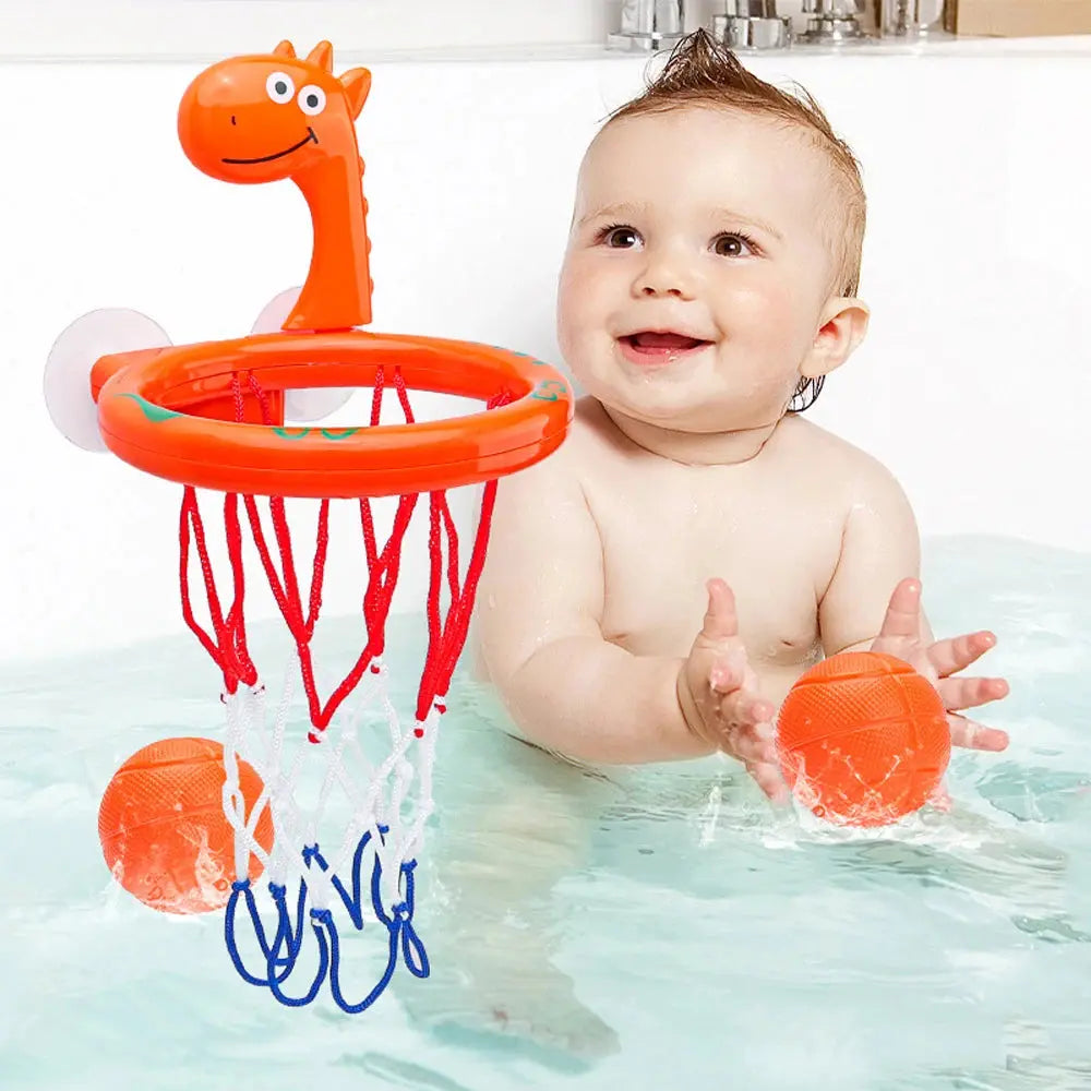 Baby Bath Toy Children Water Play Toys Set Bathroom Bathtub Suction Cup Shooting Basketball Hoop with 3 Balls Bath Toys for Kids - Nova Trendz