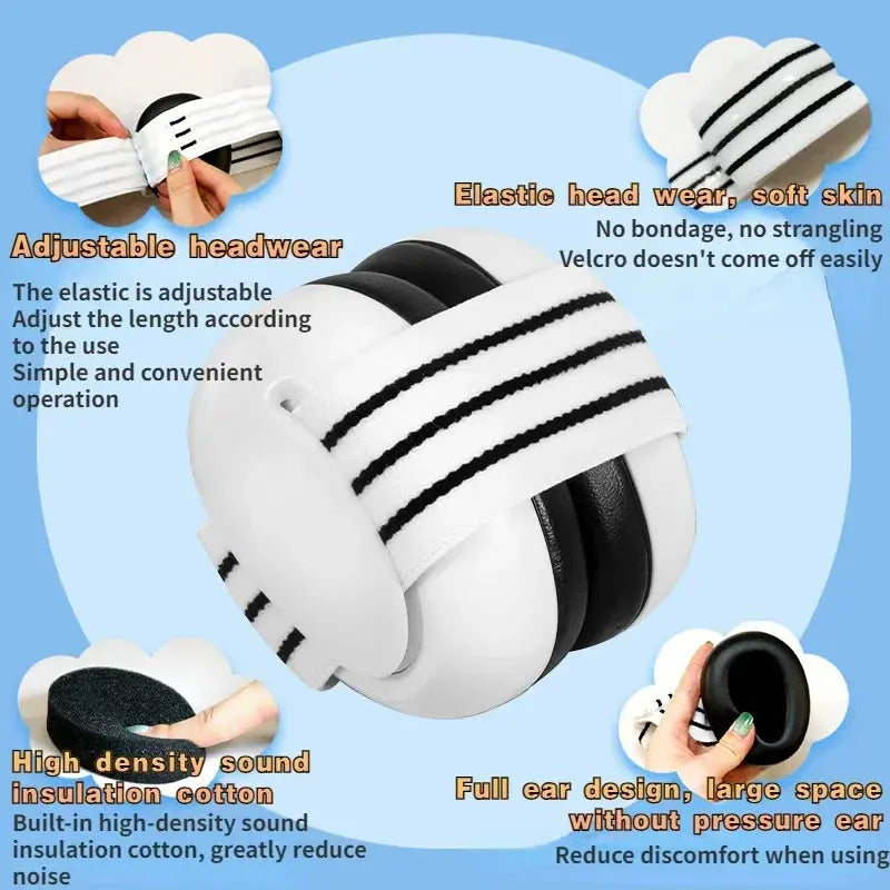 Baby Earmuff Mini-headset Adjustable Noise-proof Ear Protection Kids' Outdoor Sleep and Airplane Anti-noise Earmuffs Nova Trendz