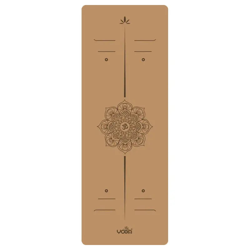 ‌Natural Rubber & Cork Yoga Mat - 68cm Extra-Wide 5mm Thick Gymnastic Mat with Laser-Engraved Alignment Lines & Logo Printing‌ ‌ Nova Trendz