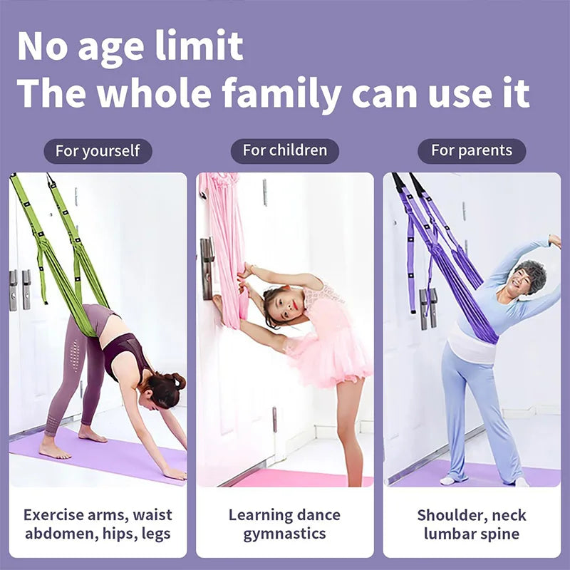 Luxury Purple Aerial Yoga Rope - Soft Fabric+Stable Support, Home Workout Safety, Single Piece Nova Trendz