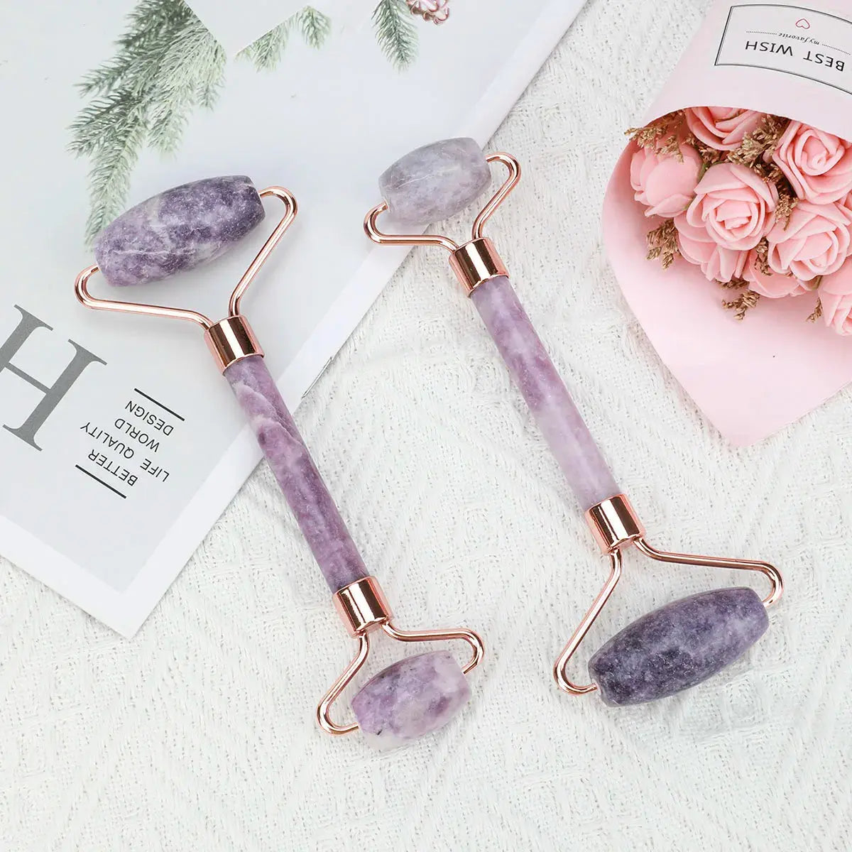 1pc Jade Roller Facial Beauty Roller Natural Jade Massager For Face Eyes Neck Relieve Fine Lines Wrink Women Skin Care Massager Nova Trendz