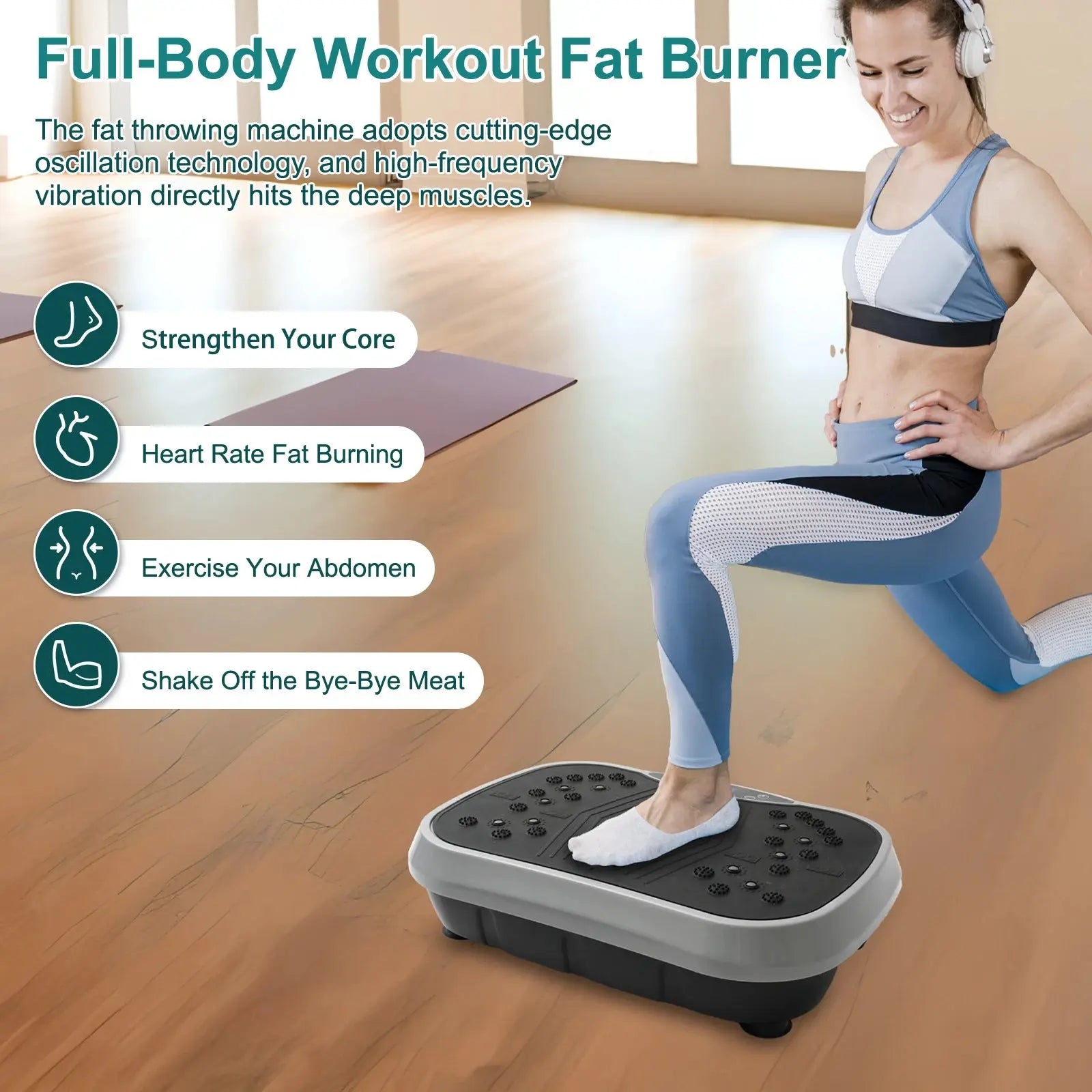 Vibration Plate Exercise Machine Fat-Burning Home Fitness Fat Slinger Shaping Whole Body Workout Portable Fitness Equipment Nova Trendz