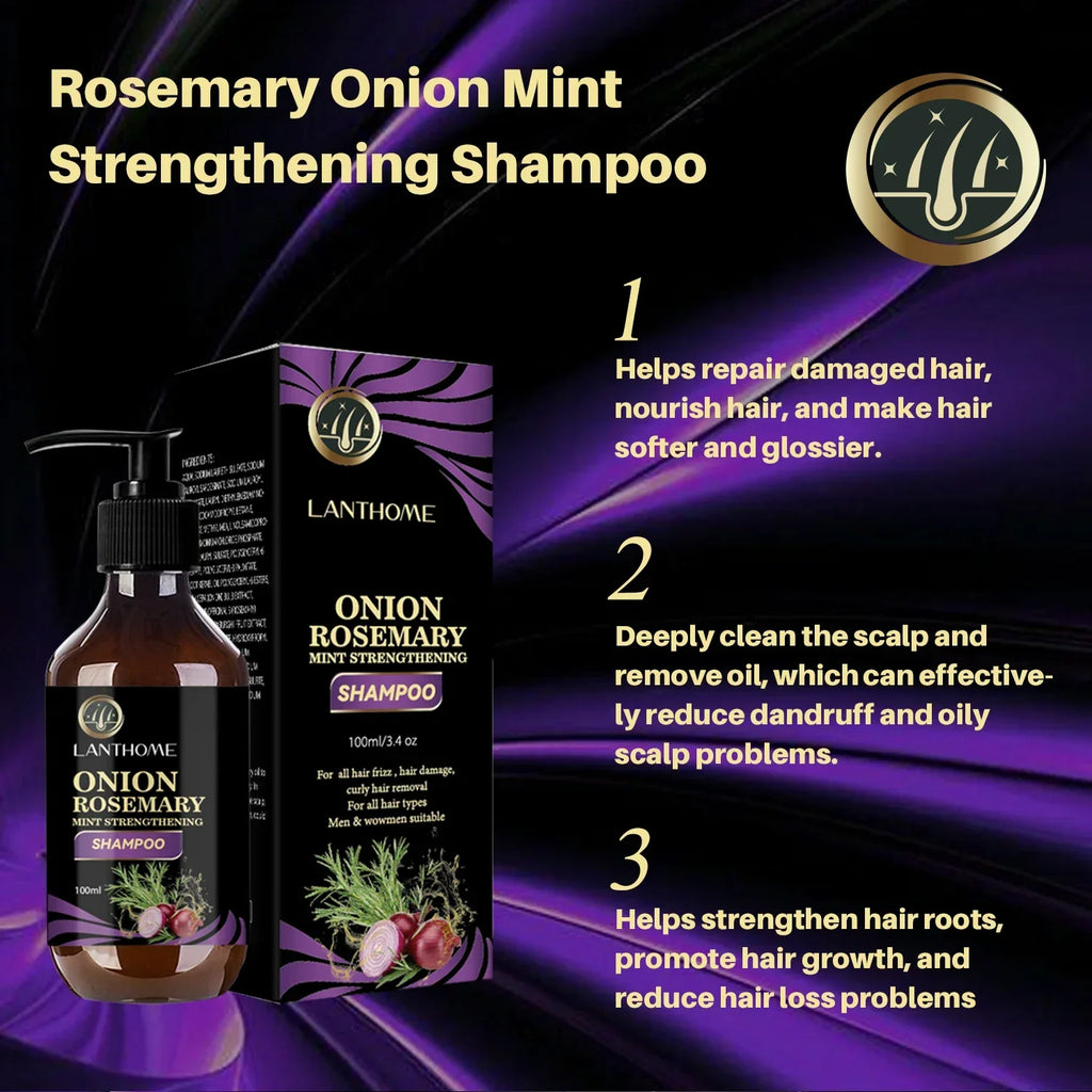 Volumizing Rosemary Onion Shampoo for Hair Care Rosemary & Onion Shampoo for Thickening and Deep Cleansing - Nova Trendz