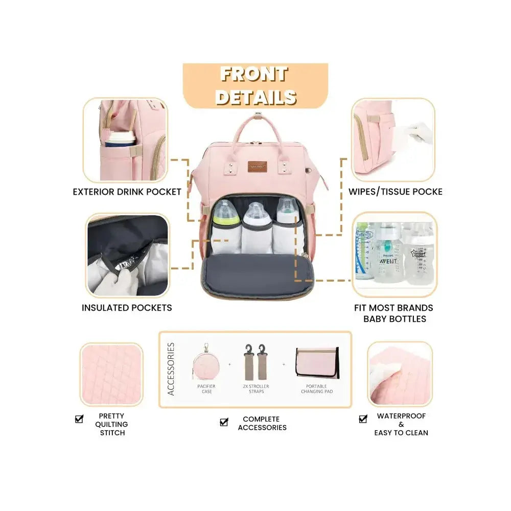 Diaper Bag Backpack With Changing Pad Pacifier Case, Baby Bag for Boy Girl Toddler Waterproof Travel Diaper Bag for Mom Nova Trendz
