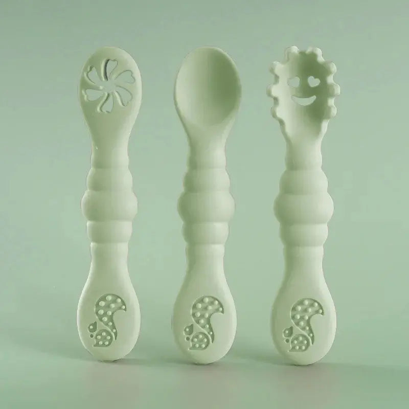 3PCS Cute Baby Learning Spoons Utensils Set Newborn Feeding Spoon Set Toddler Scoop Weaning Cutlery Children‘s Tablewar Nova Trendz