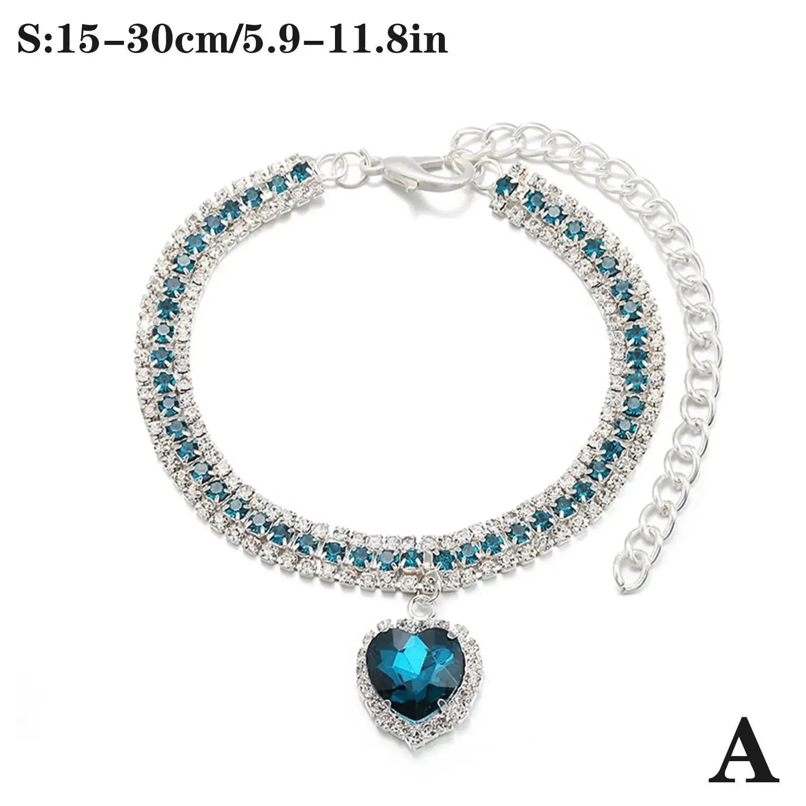 Dog Cat Rhinestone Diamante Collar Necklace Puppy Crystal Bling Pet Accessories For Puppy Kitten Crystal Pendant Diamond Collars Nova Trendz