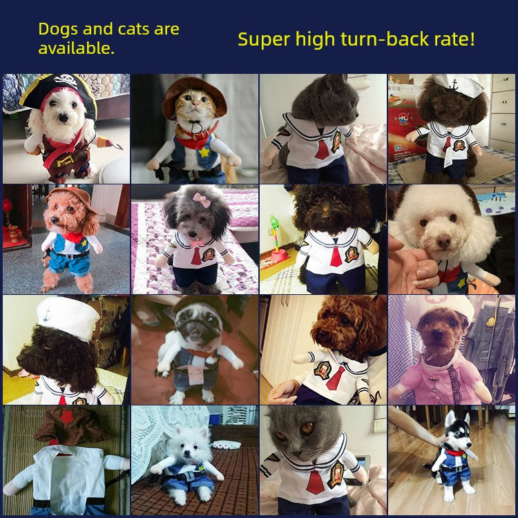 Cat Clothes Dog Clothes Teddy British Shorthair Pet Costume Funny Selling Cute Upright Pet Costume Spring and Summer Clothes Hot