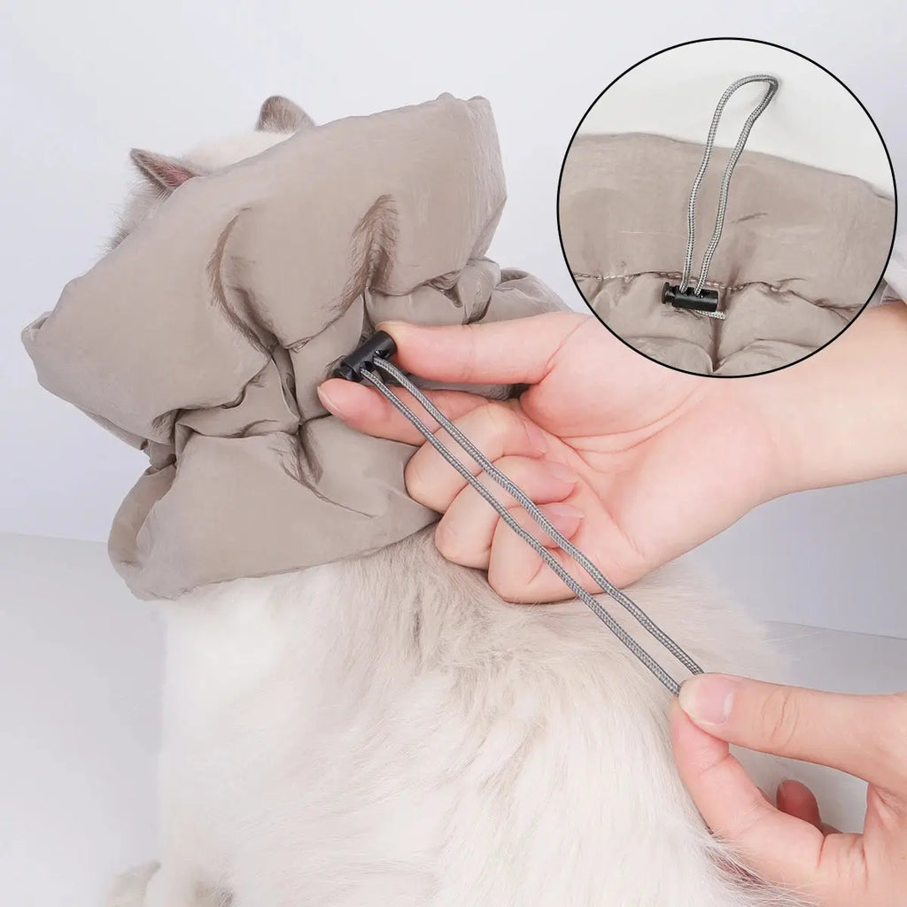 A colorful and fashionable pet warm collar and waterproof scarf for cats to prevent licking and biting after sterilization surge - Nova Trendz