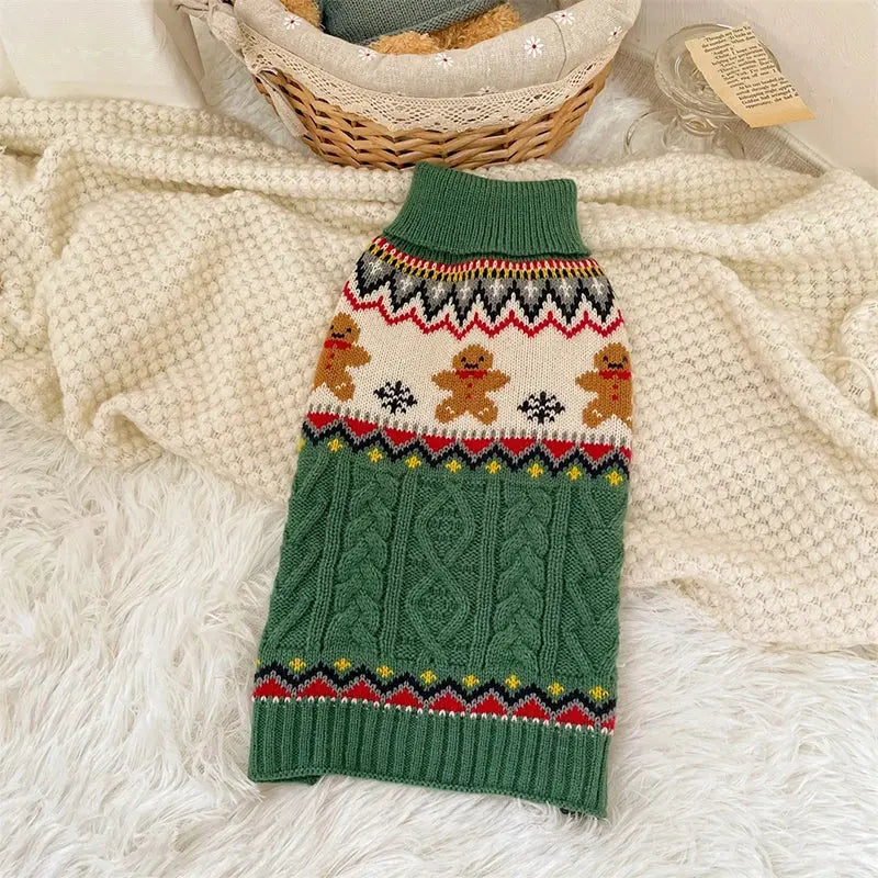 Dog Winter Clothes Pet Christmas Red Sweaters Sleeveless Gingerbread Reindeer Pattern Soft Warm Fall Winter Cats Dogs Clothes Nova Trendz
